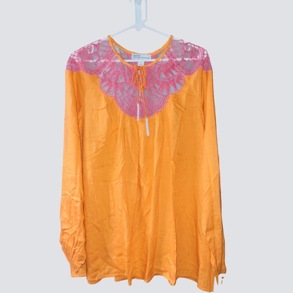 David Meister Long Sleeve Orange Top - Picture 2 of 5
